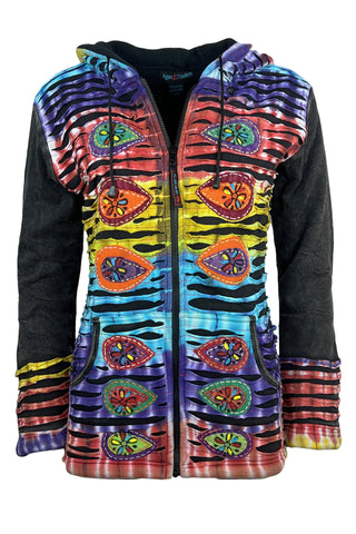 RJ 331 Bohemian Rainbow Fleece Insulted Hoodie Jacket