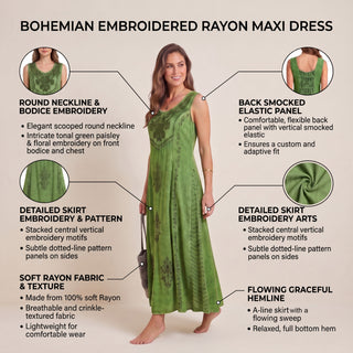 1004 DR Roman Victorian Sleeveless Embroidered Summer Dress