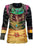 Rib Cotton Tie Dye Embroidered Floral Bohemian Gypsy Top Blouse - Agan Traders, Gold