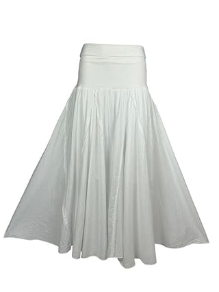 61 SKT White Soft Boho Cotton Convertible Casual Summer Convertible Skirt Dress