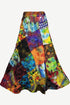 407 WS Cotton Gypsy Rainbow Flower Diamond Tie Dye Overlocked Patched Wrap Skirt