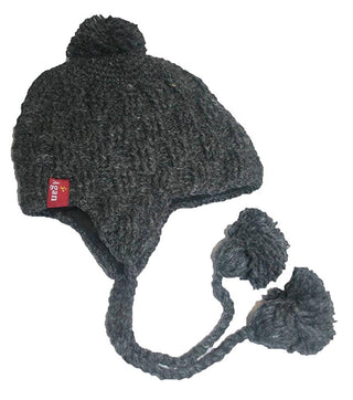 Solid Cable Knit Crochet Wool Fleece Beanie Hat - Agan Traders, Charcoal