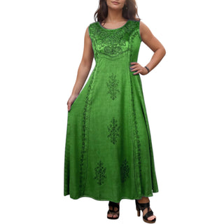 1004 DR Roman Victorian Sleeveless Embroidered Summer Dress