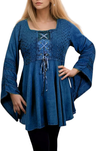 11 B Gypsy Medieval Stylish Bohemian Flare Corset Tunic