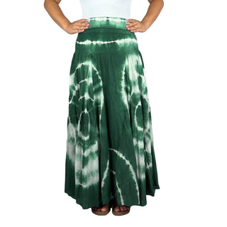 61 SKT Circular Printed Soft Cotton Convertible Lined Tie Dye Gypsy Skirt Dress - Agan Traders, Green