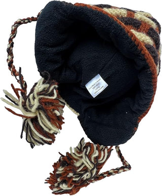 Assorted Designer's Style Highland Wool Knit Beanie Earflap Mitten
