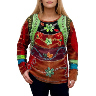 R 255 Boho Chic Tie Dye Embroidered Bohemian Blouse