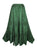 Women's Boho 715 SKT Medieval Flared Hem A Line Embroidered Long Maxi Skirt - Agan Traders, Green