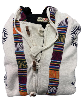 402 JKT Auspicious Symbols Hoodie Fleece Lined  Fall Winter Jacket