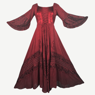 106 DR Royal Victorian Embroidered Flare Hem Corset Dress Gown