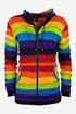 342 RJ Rainbow Elf Hoodie Hippie Gypsy Cotton Bohemian Rib Jacket