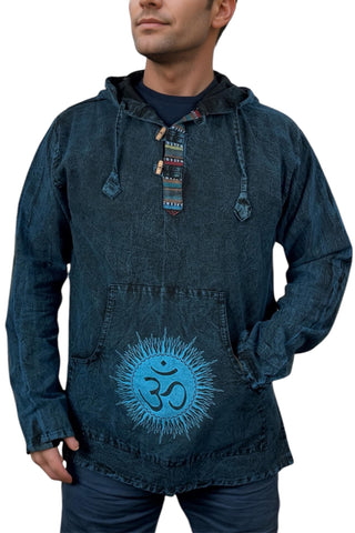 544 MS Unisex Stonewashed Cotton Hoodie Sweatshirt Pullover Hoodie