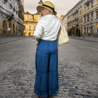 203 P Rayon Viscose Palazzo Belly Bottom Pant Trouser