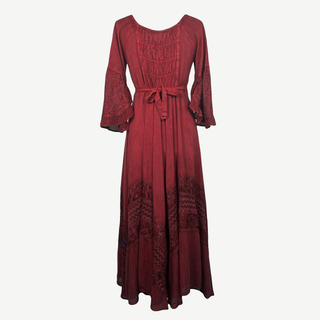 106 DR Royal Victorian Embroidered Flare Hem Corset Dress Gown