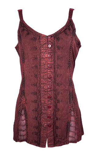 Women's  Summer Sleeveless Embroidered Tank Top Blouses for Women ~ 410 B