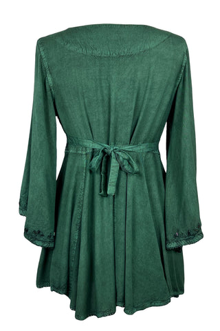 Medieval Butterfly Embroidered Beaded Bell Short Sleeve Blouse Tunic ~ 18 6026 B