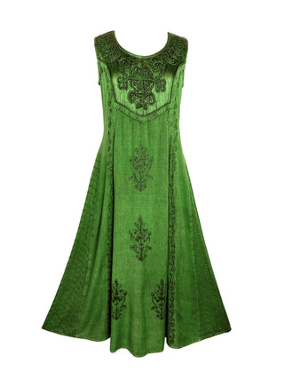 1004 DR Roman Victorian Sleeveless Embroidered Summer Dress