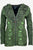 RJ 352  Denim Distressed Bohemian Razor Cut Hoodie Jacket - Agan Traders, Green
