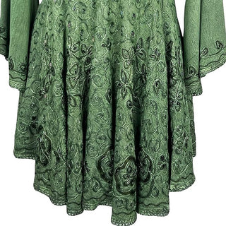 Medieval Butterfly Bell Sleeve Flare Blouse - Agan Traders, Sea Green