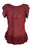 27713 B Medieval  Embroidered Button Down Light Weight Cap Sleeve Shirt Blouse - Agan Traders, Burgundy