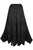 Women's Boho 715 SKT Medieval Flared Hem A Line Embroidered Long Maxi Skirt - Agan Traders, Black