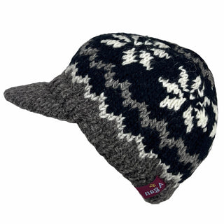 Knit Wool Lalupate Peak Cap - Agan Traders, Black Multi