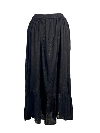Women's Boho 715 SKT Medieval Flared Hem A Line Embroidered Long Maxi Skirt