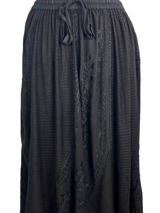 Women's Boho 715 SKT Medieval Flared Hem A Line Embroidered Long Maxi Skirt