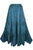 Women's Boho 715 SKT Medieval Flared Hem A Line Embroidered Long Maxi Skirt - Agan Traders, Blue