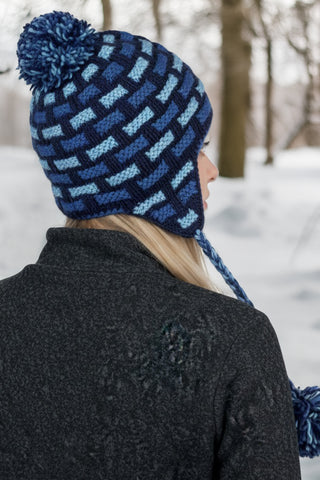 Assorted Designer's Style Highland Wool Knit Beanie Earflap Mitten