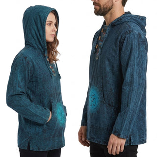 544 MS Unisex Stonewashed Cotton Hoodie Sweatshirt Pullover Hoodie