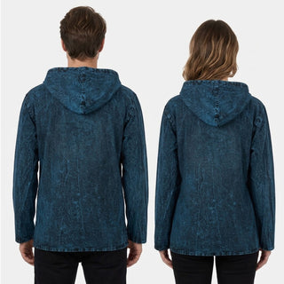 544 MS Unisex Stonewashed Cotton Hoodie Sweatshirt Pullover Hoodie
