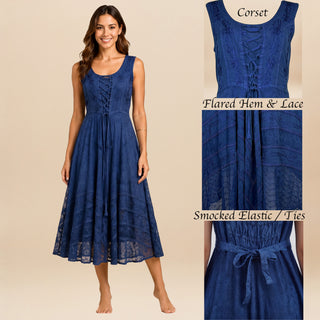 306 DR Sweet Empire Corset Summer Mid Length Sleeveless Dress