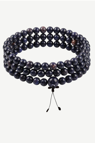 Authentic Semi-precious Blue Sunstone Prayer Healing Meditation Mala ~ 8mm