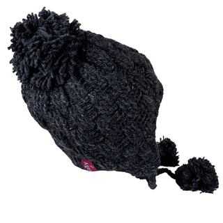 Solid Cable Knit Crochet Wool Fleece Beanie Hat - Agan Traders, Charcoal