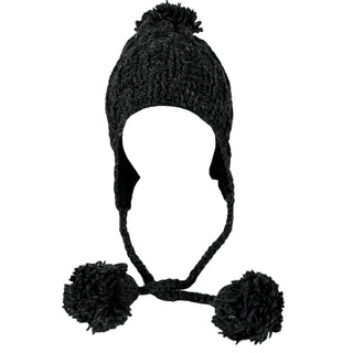 Solid Cable Knit Crochet Wool Fleece Beanie Hat - Agan Traders, Charcoal