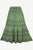 09 SKT Boho Gothic Tiered Embroidered Waistband Long Skirt Maxi - Agan Traders, Green