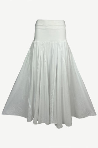 61 SKT White Soft Boho Cotton Convertible Casual Summer Convertible Skirt Dress