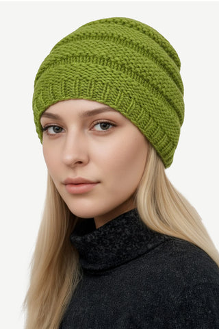 Womens Cable Knit Soft Lamb's Wool Fleece Lined Skull Hat ~ Small Medium ~ 1416H