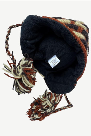 Assorted Designer's Style Highland Wool Knit Beanie Earflap Mitten