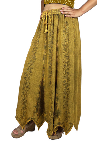 714 Skt Bohemian Gypsy Asymmetrical Hem Rayon Netted Skirt