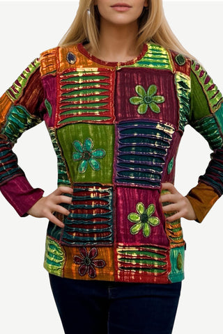 R 209 Funky Patched Razor Cut  Bohemian Blouse