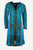 Nepal Knit Cotton Embroidered Bohemian Long Insulated Jacket Coat - Agan Traders, Turquoise