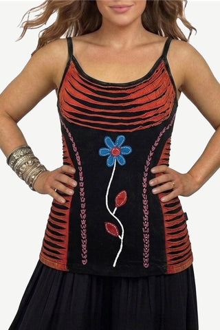 R 139 140 Women's Bohemian Gypsy Razor Cut Spaghetti Strap Tank Top Camis