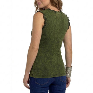 0039 RB Bohemian Knit Stonewashed Stylish Sleeveless Tank Top Blouse