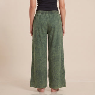 Women's Boho Palazzo Pants Wide Leg Embroidered Lace Up Drawstring Gypsy Trousers