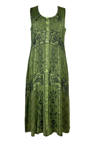 1031 DR Women’s Sleeveless Button-Down Sun Dress - Agan Traders, Green