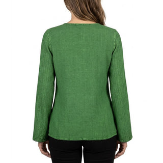04 B Boho Fashion Pleated Embroidered Square Neck Blouse Top