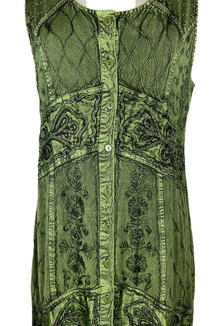 1031 DR Women’s Sleeveless Button-Down Sun Dress - Agan Traders, Green