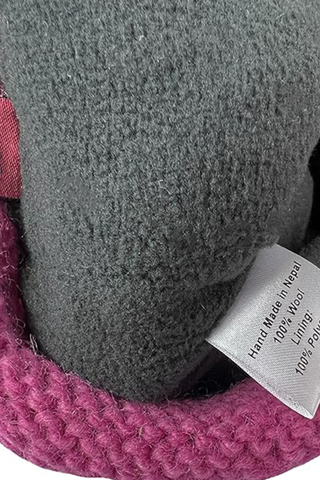 1414 Trendy Ribbed Wool Knit Warm Oversized Chunky Soft Fleece Lined Slouchy Beanie Mitten Hat